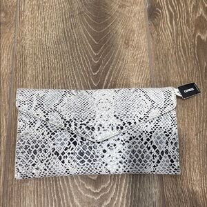 Brand new (with tags)Express Monochrome Snake Print Clutch
